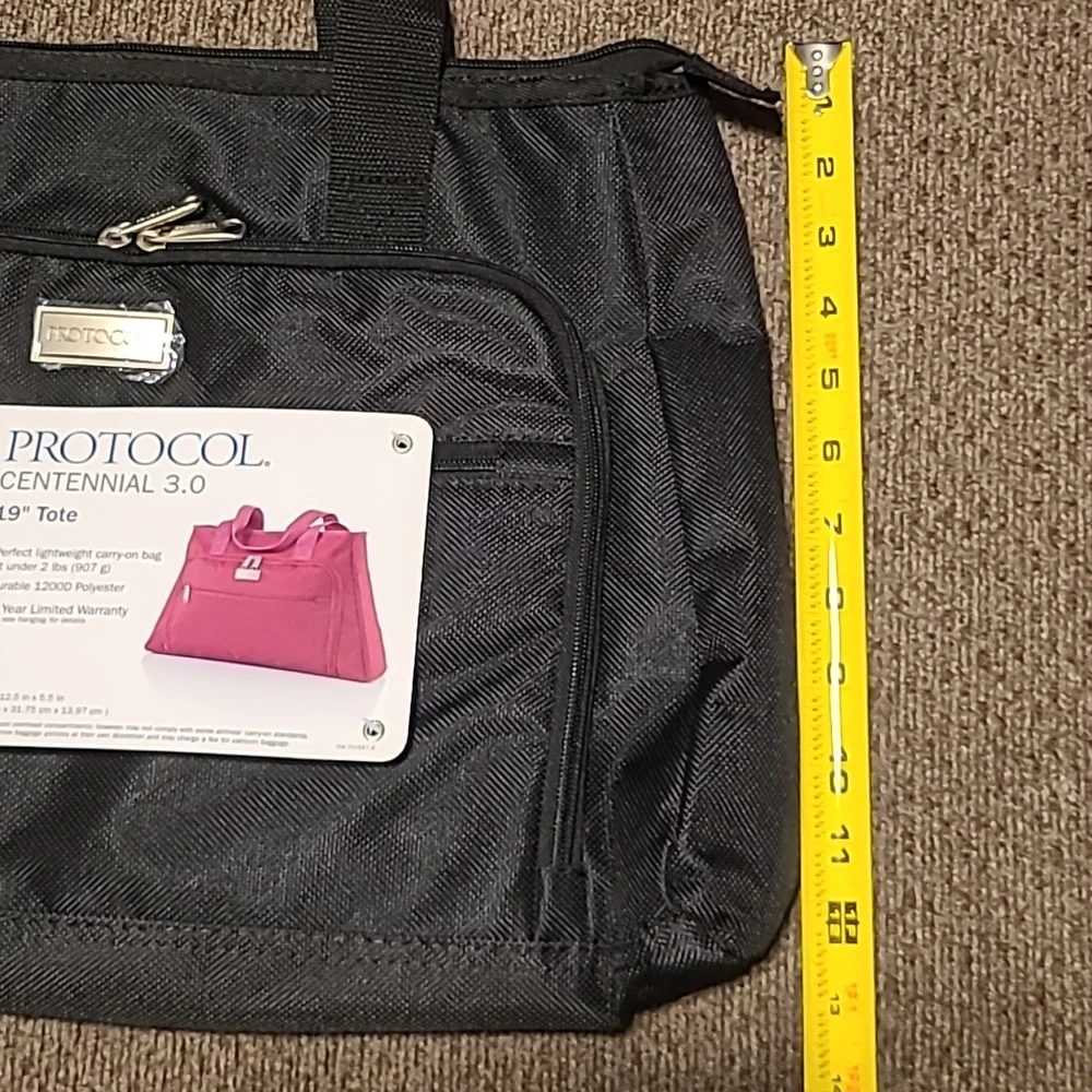 PROTOCOL BRAND 19" BLACK TOTE CARRY ON COMPUTER LAPTOP BAG - Picture 9 of 11